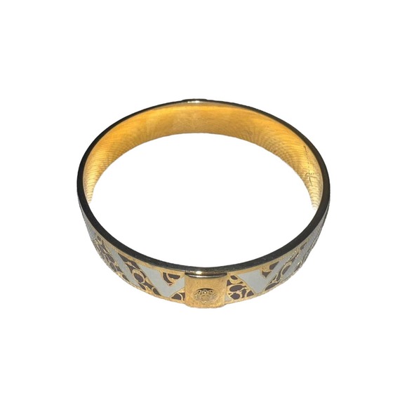 Coach Gold/Cream Signature Bangle Bracelet